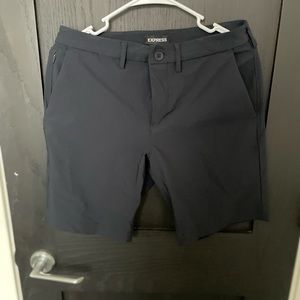 Express above the knee 8 inch seam slim dress shorts